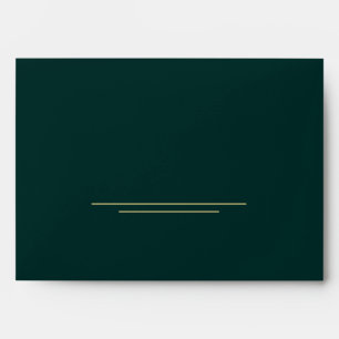Emerald and Gold Art Deco Wedding Envelope