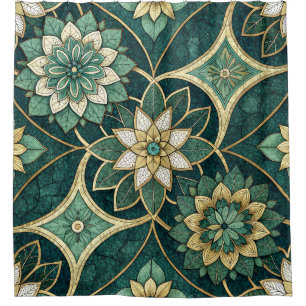 Emerald and Gold Floral Mandala - Ornamental