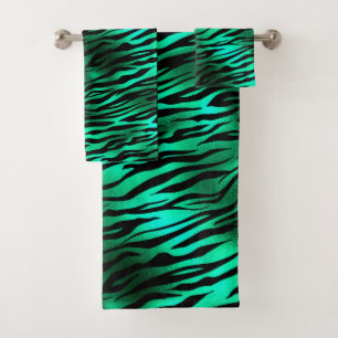 Emerald and Gold Safari Series Design 10 Bath Towel Set