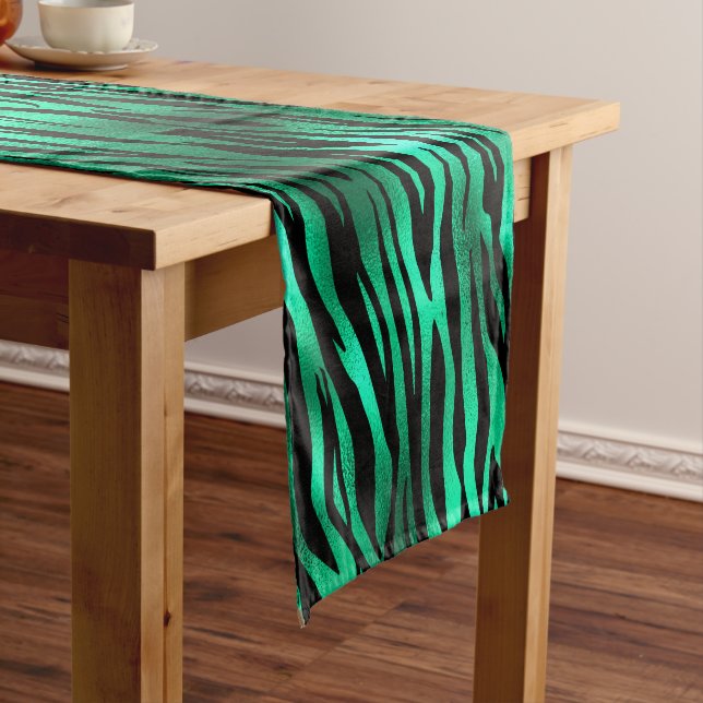 Emerald and Gold Safari Series Design 10 Short Table Runner (In Situ)