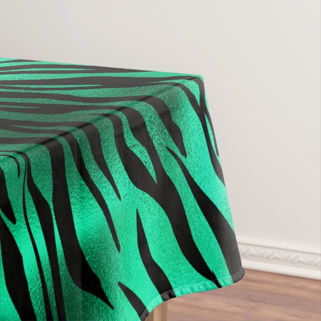 Emerald and Gold Safari Series Design 10 Tablecloth (In Situ)