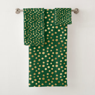 Emerald and Gold Safari Series Design 11 Bath Towel Set