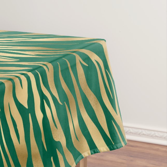 Emerald and Gold Safari Series Design 2 Tablecloth (In Situ)