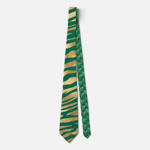Emerald and Gold Safari Series Design 2 Tie