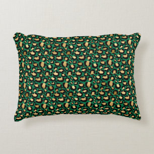 Emerald and Gold Safari Series Design 3 Accent Pillow