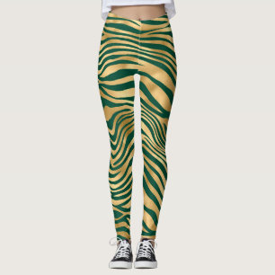 Emerald and Gold Safari Series Design 4 Leggings