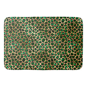 Emerald and Gold Safari Series Design 8 Bath Mat