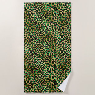 Emerald and Gold Safari Series Design 8 Beach Towel