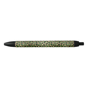 Emerald and Gold Safari Series Design 8 Black Ink Pen