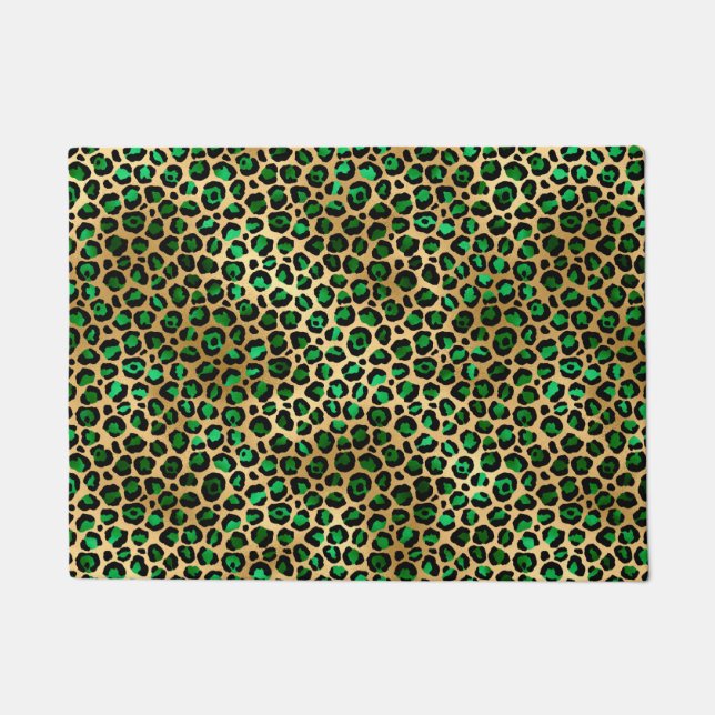 Emerald and Gold Safari Series Design 8 Doormat (Front)