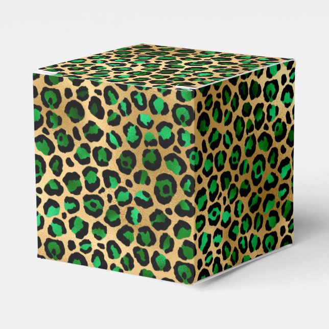 Emerald and Gold Safari Series Design 8  Favor Box (Front Side)