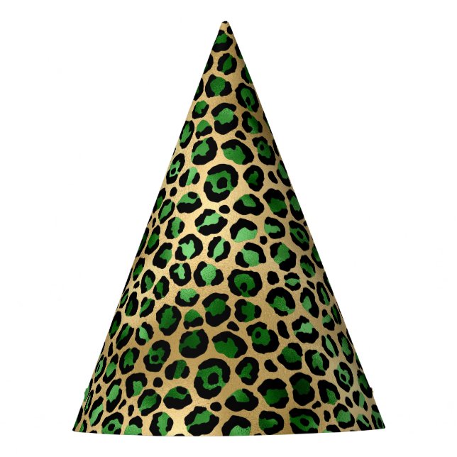 Emerald and Gold Safari Series Design 8 Party Hat (Front)