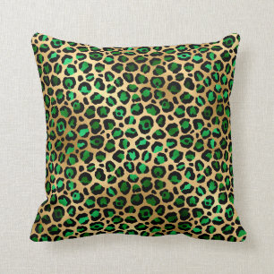 Emerald and Gold Safari Series Design 8 Throw Pillow