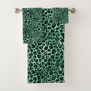 Emerald and Gold Safari Series Design 9 Bath Towel Set
