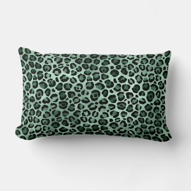 Emerald and Gold Safari Series Design 9 Lumbar Pillow (Front)