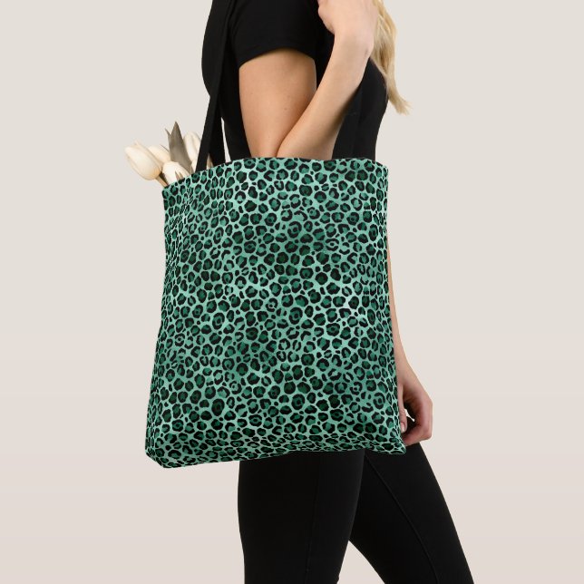Emerald and Gold Safari Series Design 9 Tote Bag (Close Up)