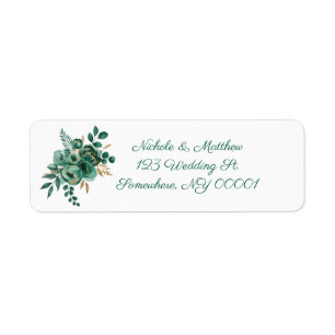 Emerald and Gold Wedding Return Address