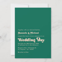 Emerald and Peach Fusion Retro Typography Wedding