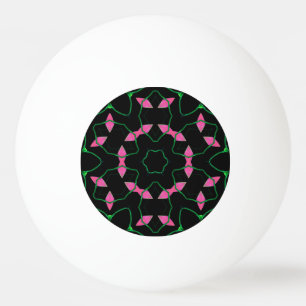 Emerald and Pink Kaleidoscope Ping Pong Ball