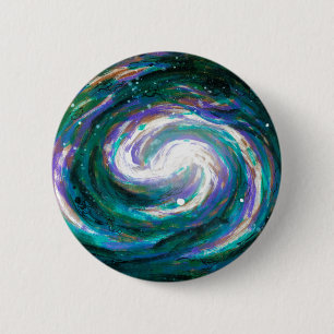 Emerald and Purple Galaxy 2 Inch Round Button