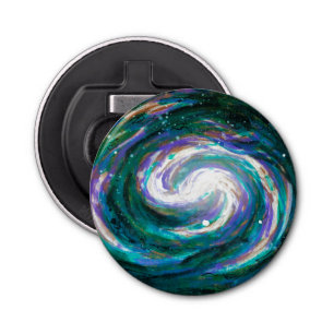 Emerald and Purple Galaxy Bottle Opener