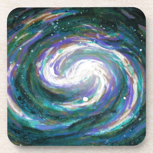 Emerald and Purple Galaxy Coaster (Front)