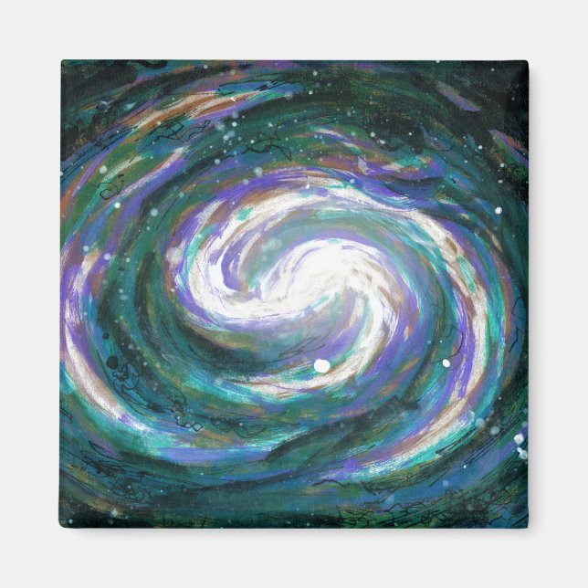 Emerald and Purple Galaxy Magnet (Front)