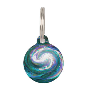 Emerald and Purple Galaxy Pet Tag