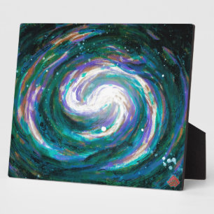 Emerald and Purple Galaxy Plaque