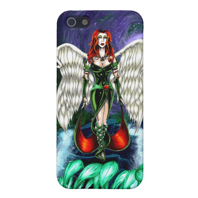Emerald Angel iPhone 5/5s Matte case by "CaseSavvy (Back)