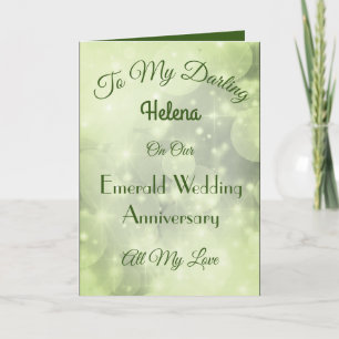 Emerald Anniversary Wife Greeting Card. Card