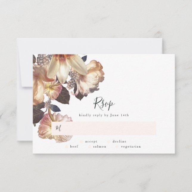 Emerald Antique Vintage Wedding Carte RSVP (Devant)