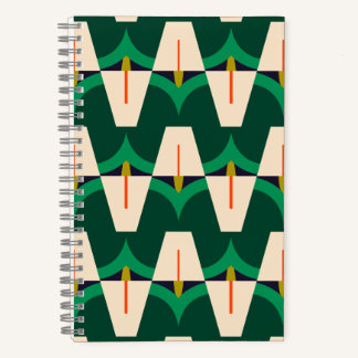 Emerald Arc Modern Geometric Botanical Notebook