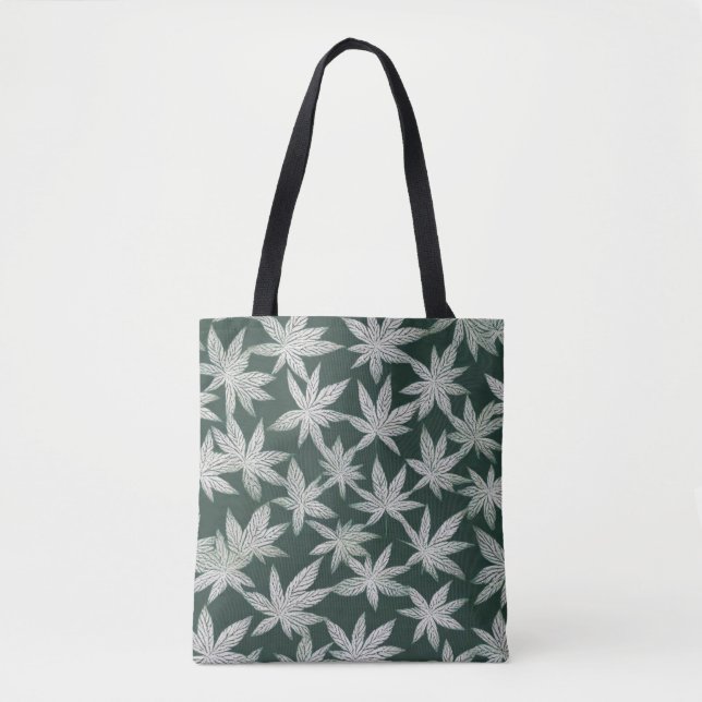 Emerald Asanoha: A Traditional Japanese Design Tote Bag (Front)