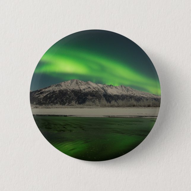 Emerald Aurora 2 Inch Round Button (Front)