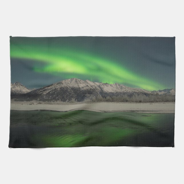 Emerald Aurora Kitchen Towel (Horizontal)