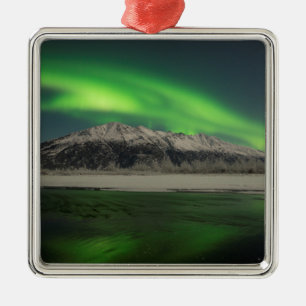 Emerald Aurora Metal Ornament