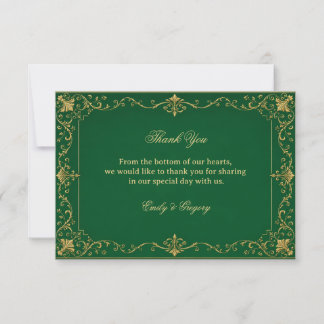 Emerald Baroque Artwork Celtic Thank You Card