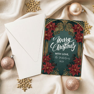 Emerald Baroque Christmas Holiday Card