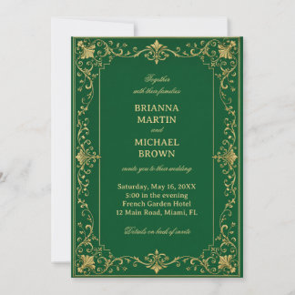 Emerald Baroque Luxury Celtic Invitation