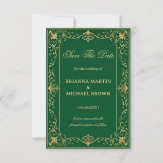 Emerald Baroque Luxury Celtic Save The Date