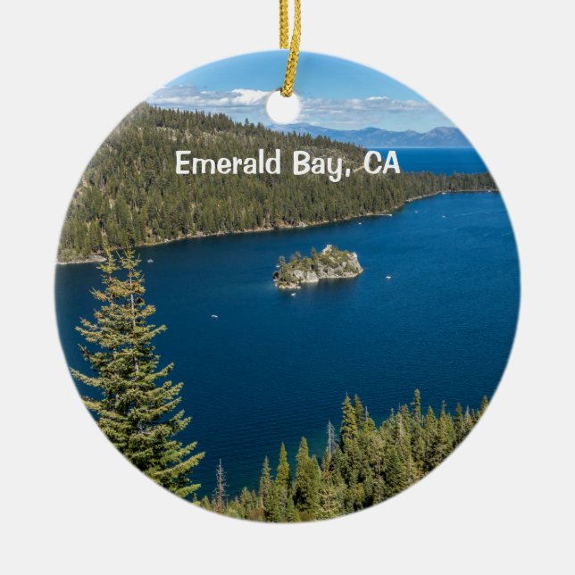 Emerald Bay with Lake Tahoe Ceramic Ornament (Front)