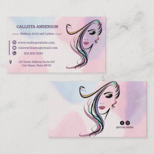 Emerald Beauty Parlour Woman Hairstyle Business Card