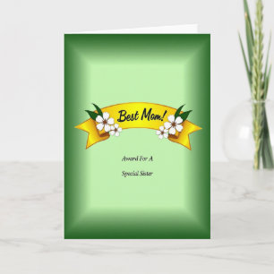 Emerald Best Mom Script Card