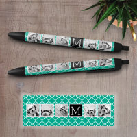 Emerald & Black Instagram 5 Photo Collage Monogram