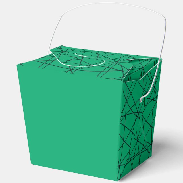 Emerald & Black Line Art Favour Box – Customizable (Front)