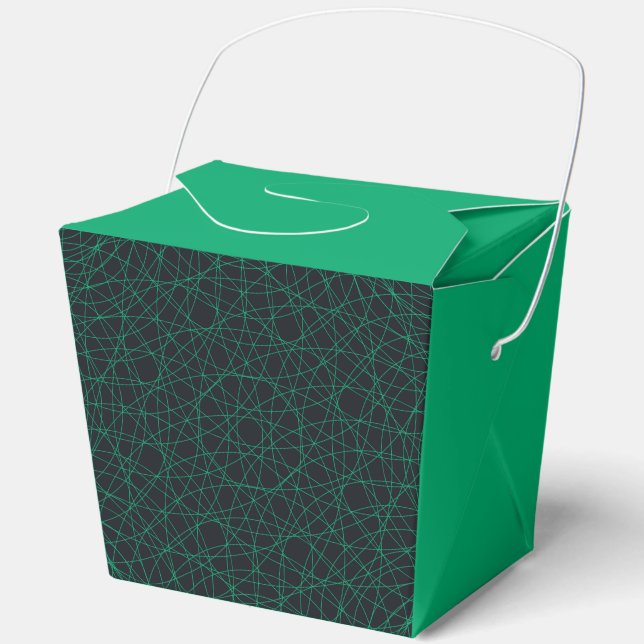 Emerald & Black Pattern Favour Box – Customizable (Front)