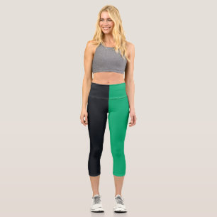 Emerald & Black Split Capris – Customizable
