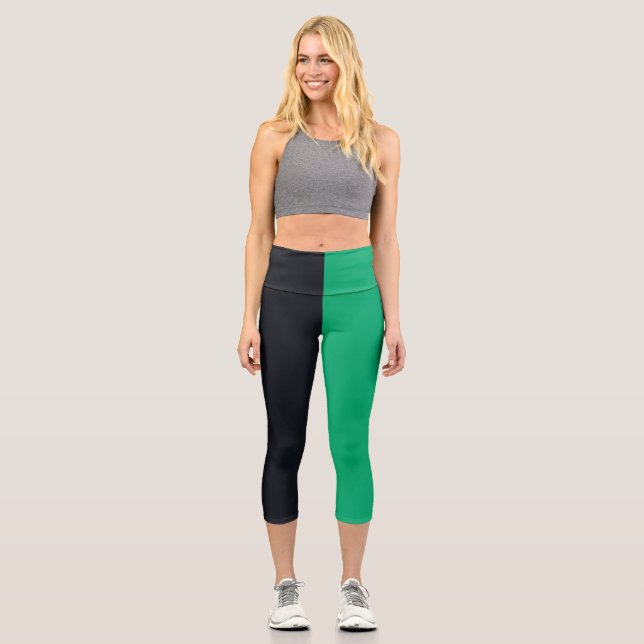 Emerald & Black Split Capris – Customizable (Front)