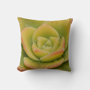 Emerald Bloom: Nature’s Liquid Jewel Throw Pillow